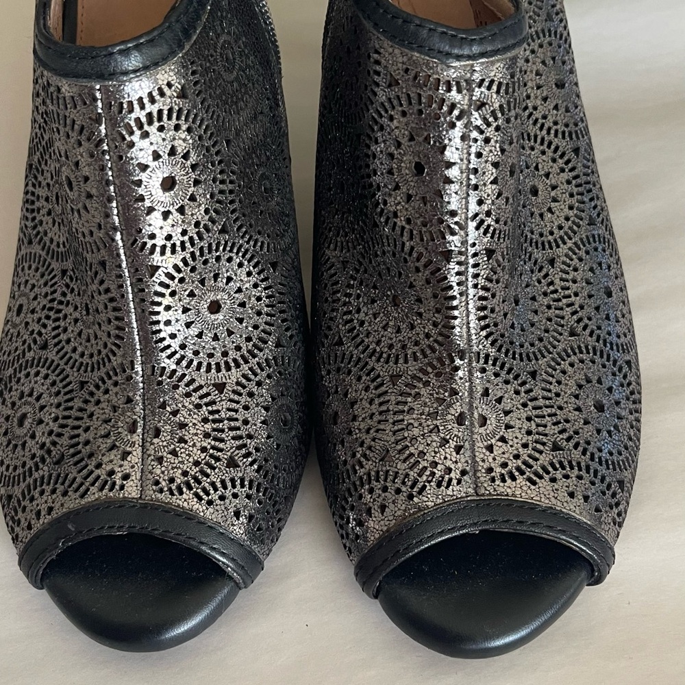 Nurture by Lamaze Black Laser-Cut Heeled Boots